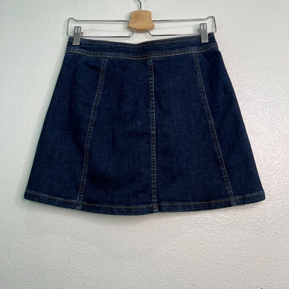 Madewell Denim Mini Skirt Button Front Dark Wash Size 2 - Picture 2 of 8